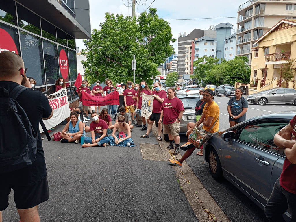 The South East QLD Union of Renters Rallying Outside Little Real Estate Spring Hill The South East QLD Union of Renters Rallying Outside Little Real Estate Spring Hill