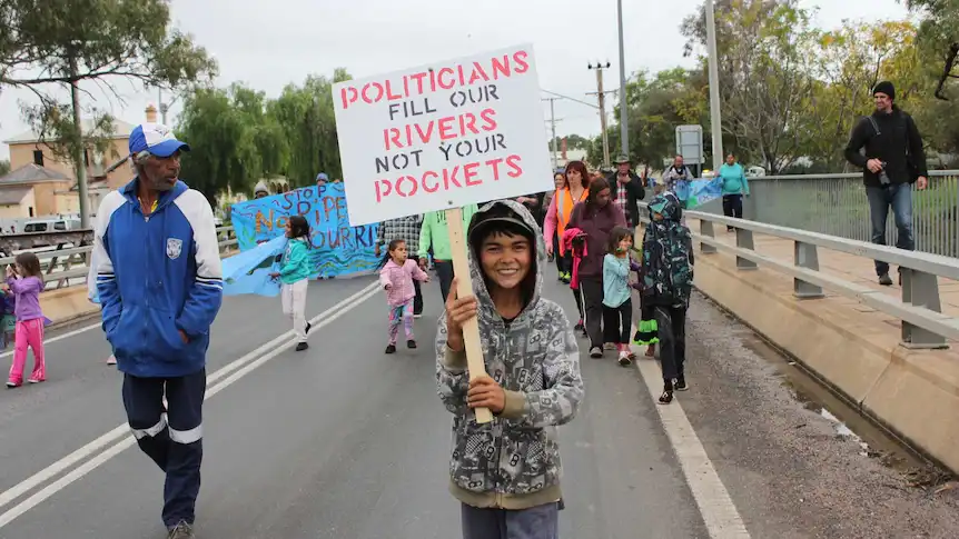 protest for darling river