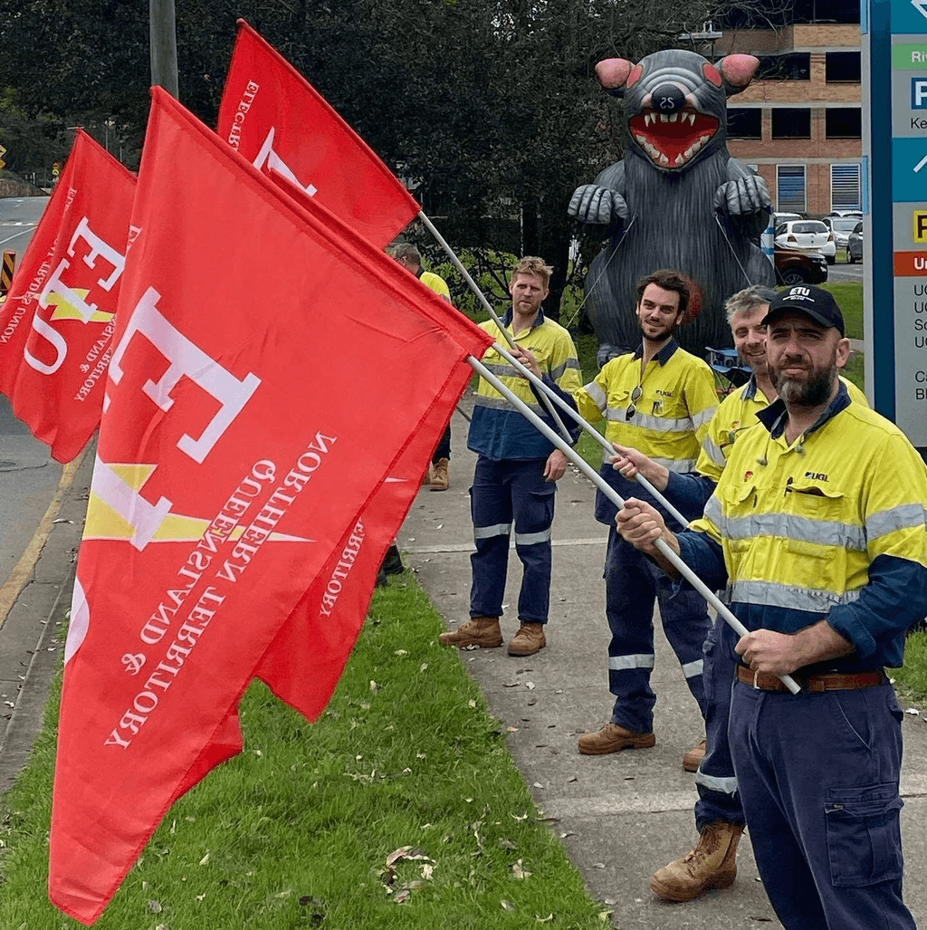 ETU members on the picket line